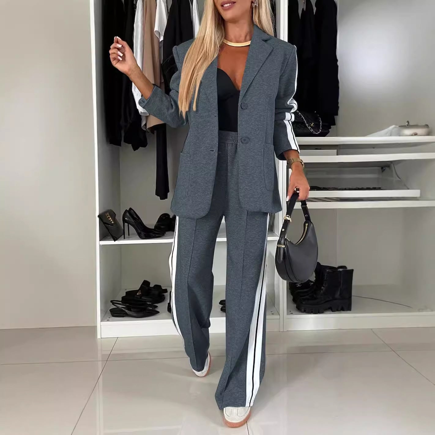 Classic Classy Long Sleeve Lapel Casual Suits
