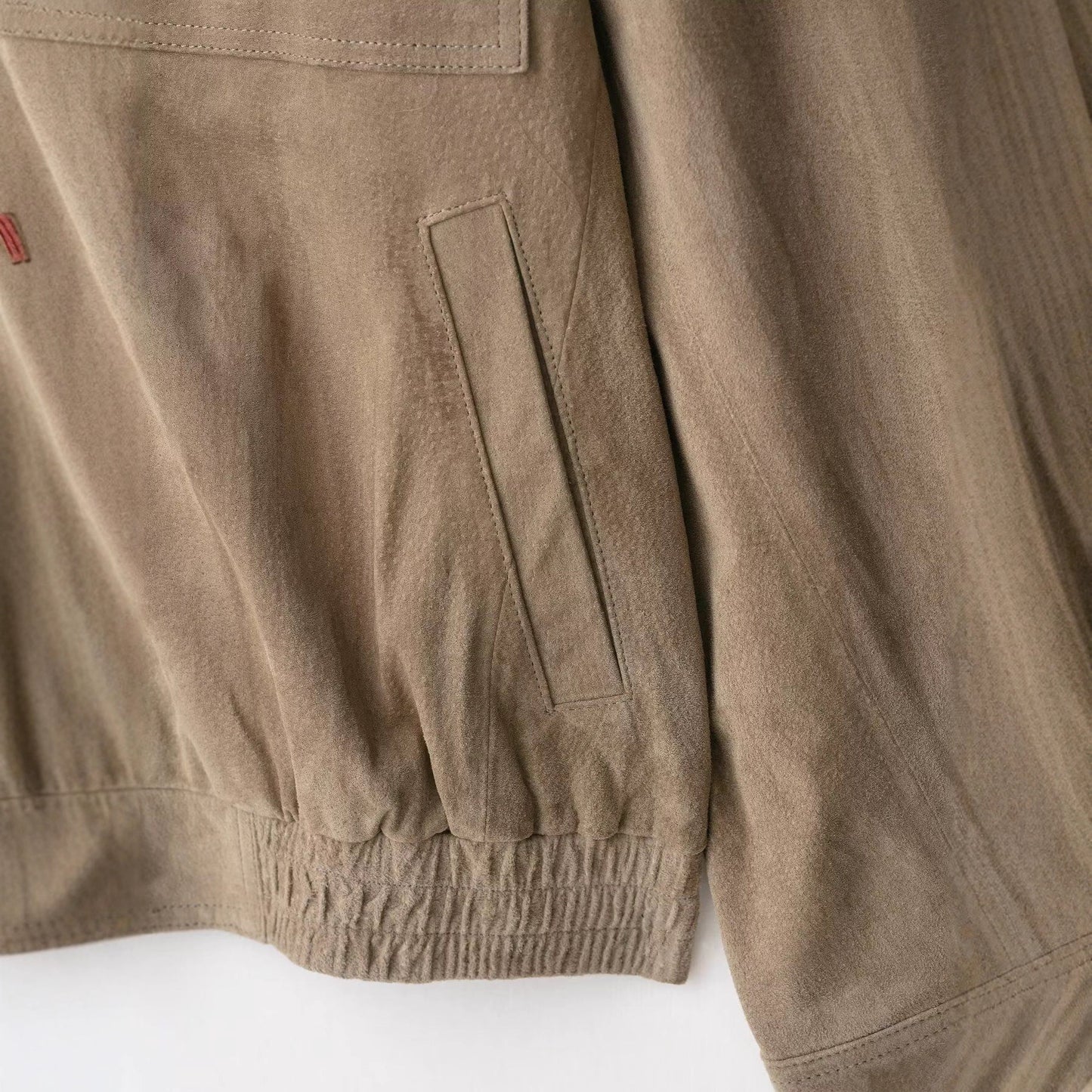 Women's Autumn Tooling Style Suede Effect Stand Jackets