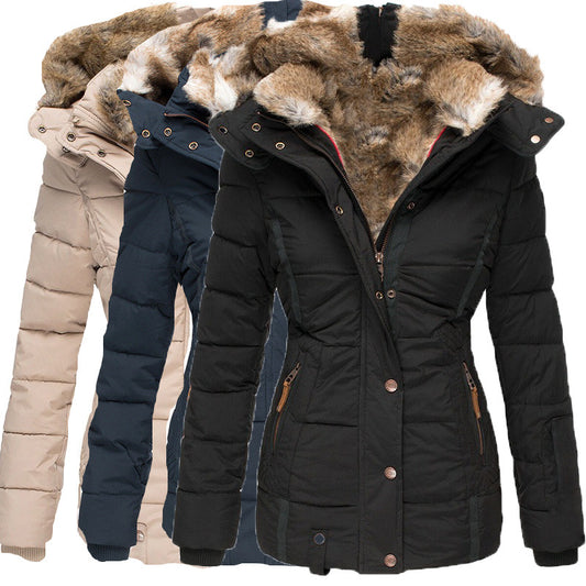 Women's Winter Warm Fur Collar Cotton Clothes Coats