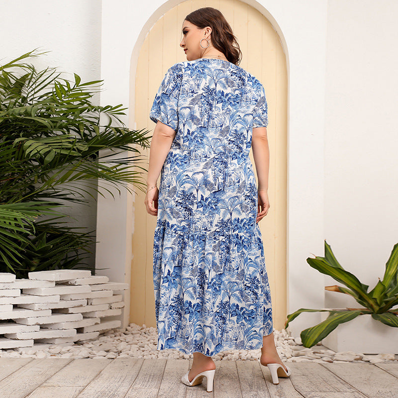 Super Fairy Floral Print Dress Seaside Holiday Dresses