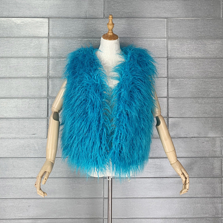 Women's Sheep Fur Environmental Protection Artificial Wool Coats