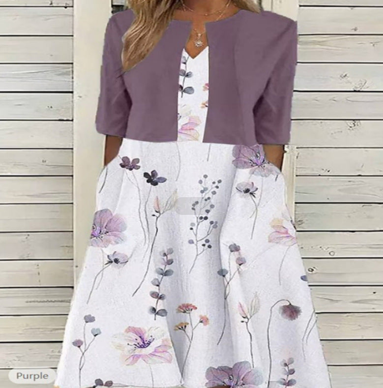 Women's Mature Elegant Long Two-piece Set Dress Dresses