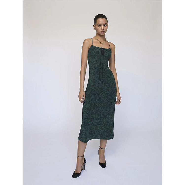 Women's Mulberry Silk Printing Slip Dress Summer Dresses