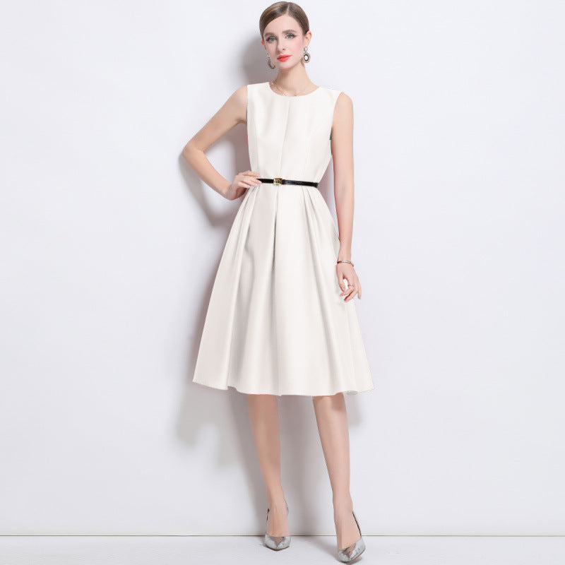 Cinched Sleeveless Dress Summer Elegant Design Dresses