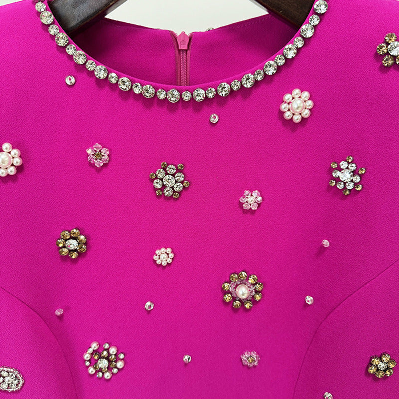 Fashion Bead Diamond Slim Long Dress Dresses