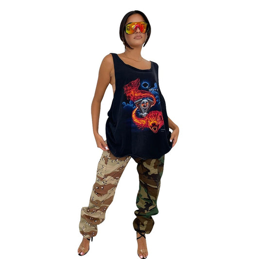 Women's Classic Camouflage Print Fashion Personality Contrast Pants