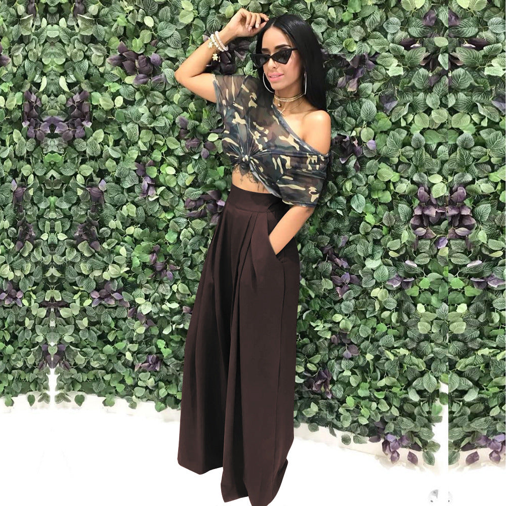 Fashion Personality Flared Wide Leg Casual Pants