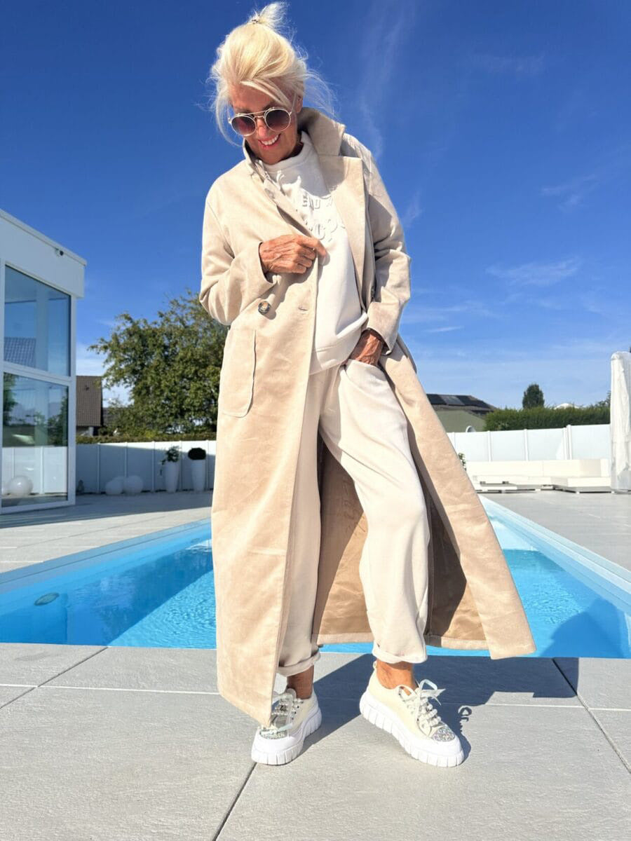 Suede Long Sleeve Casual Versatile Outerwear Coats