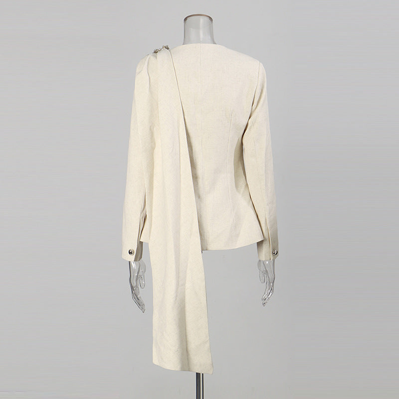 Women's Autumn Design Long Sleeve Stitching Irregular Blazers