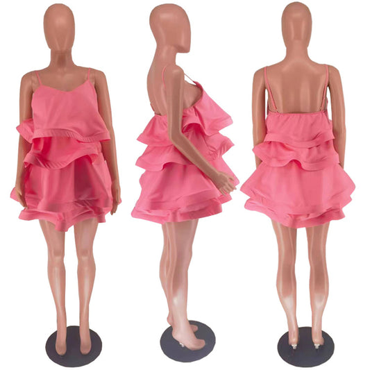 Women's Trendy Sling Layered Sexy Dress Dresses