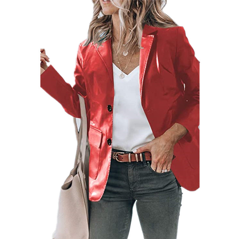 Women's Elegant Lapel Single Breasted Solid Color Blazers