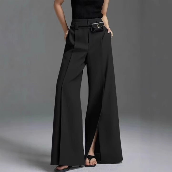 Women's Source High Waist Slit Design Sense Pants