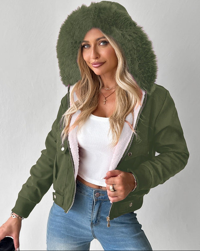 Women's Versatile Trendy Casual Furry Lining Jackets