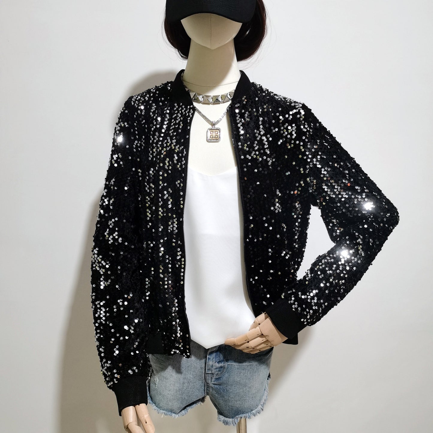 Women's Hip Hop Performance Clothes Veet Sequined Jackets