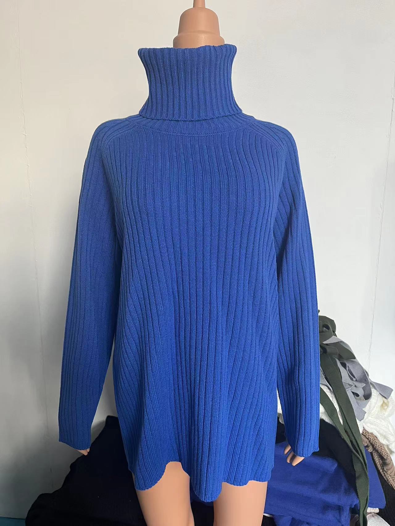 Women's Knitted Pullover Fashion High Collar Loose Sweaters