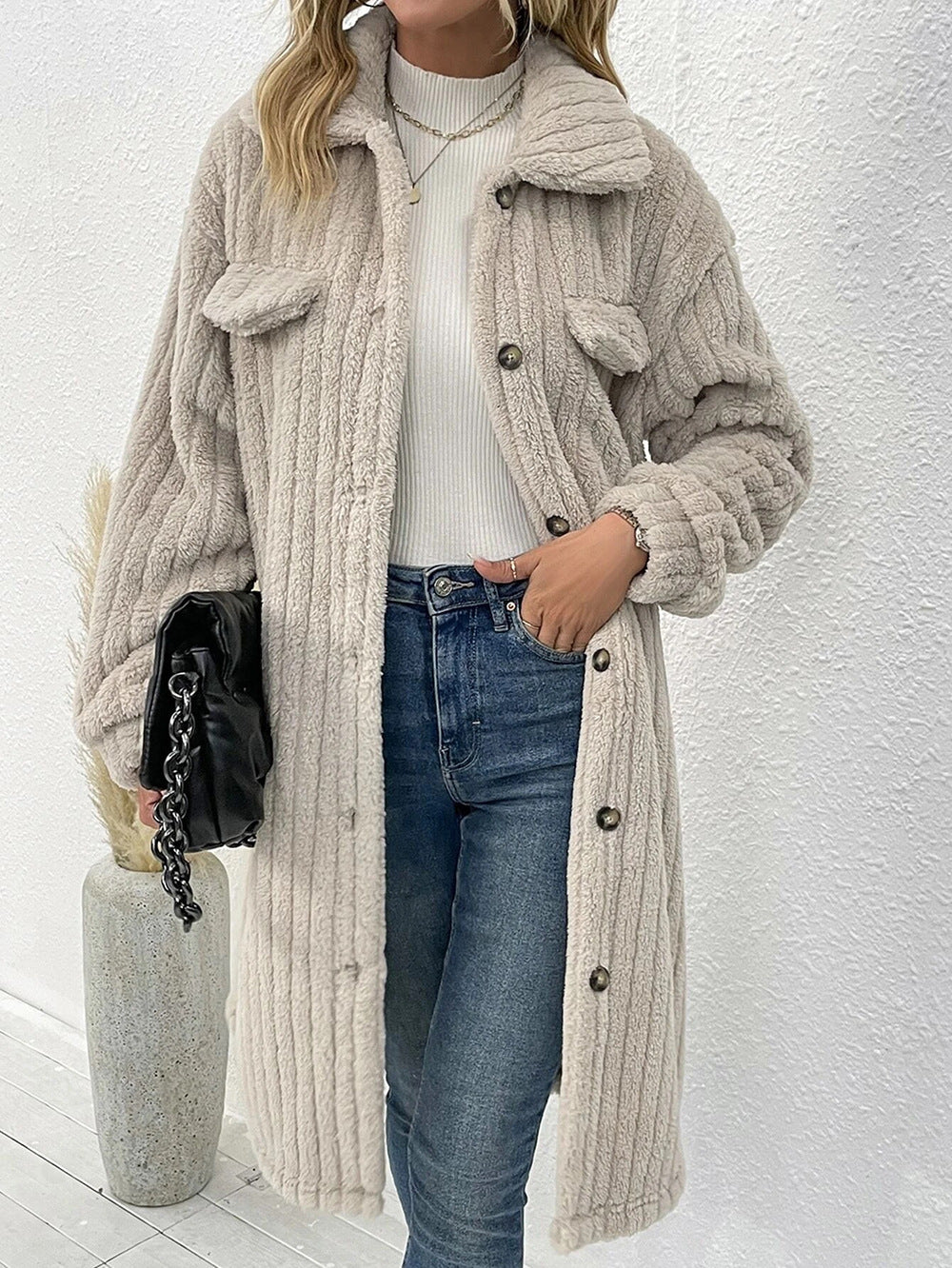 Women's Creative Durable Fur Lapel Plush Coats