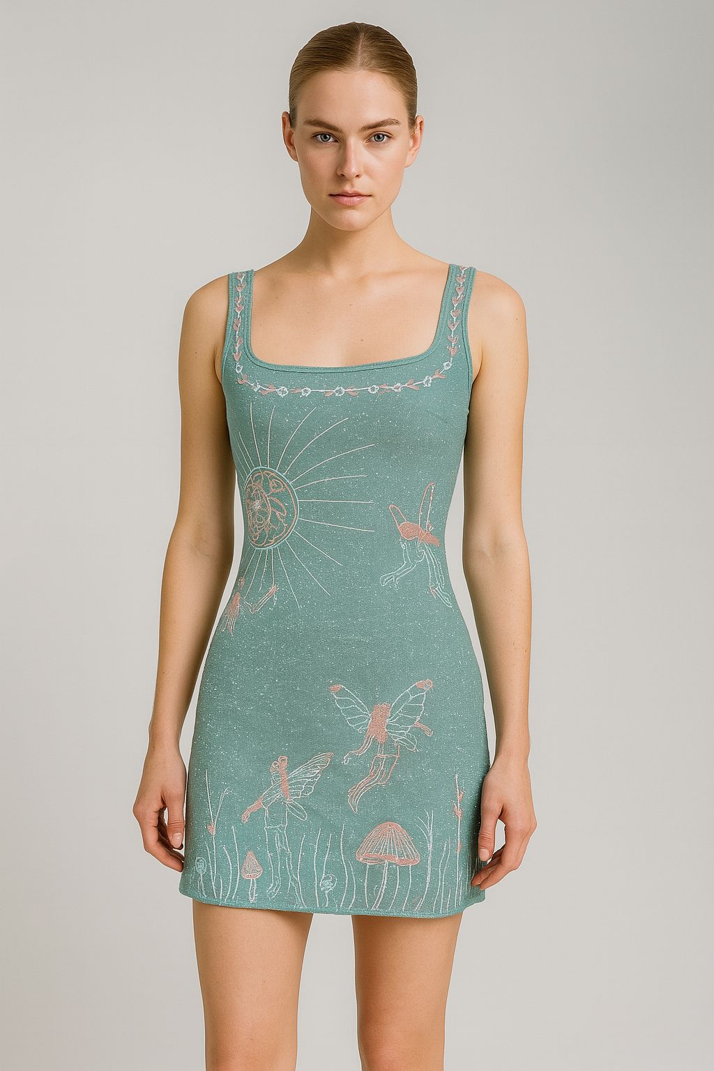 Strap Type Printed Urban Leisure Sun Dresses