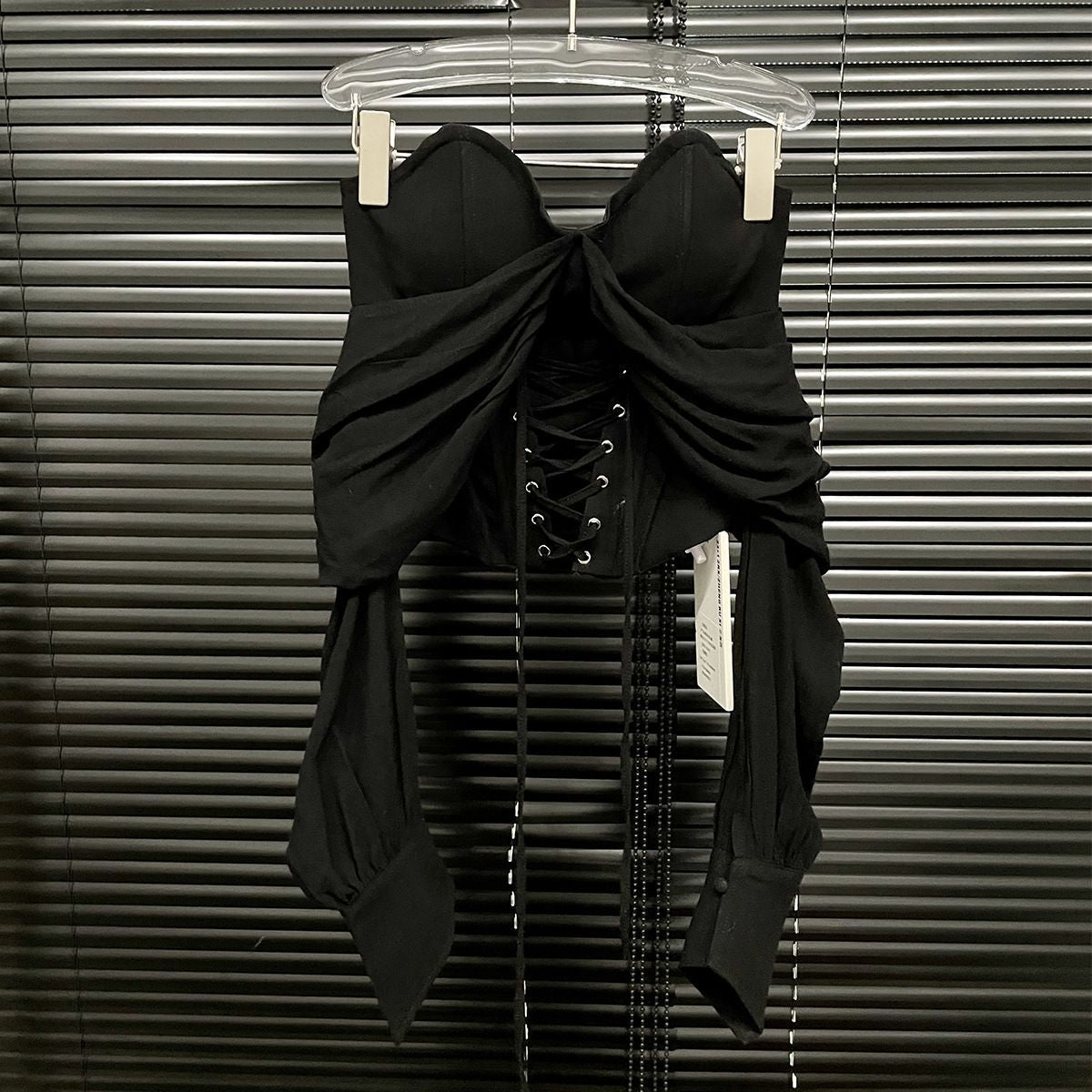 Women's Fishbone Tube High-grade Tied Slim Fit Tops