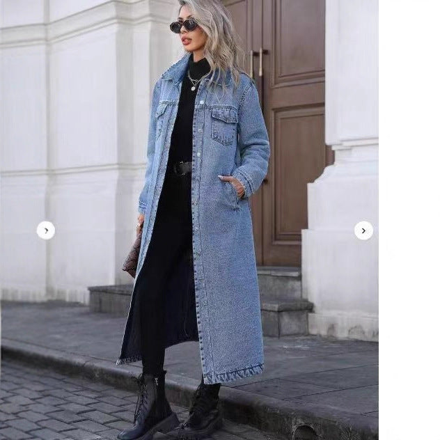 Women's Spring Ripped Mid-length Denim Washed Long Jeans