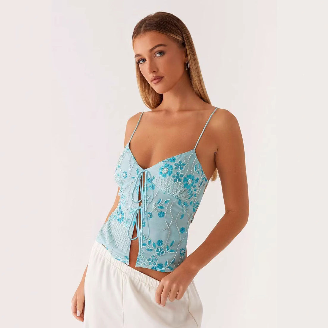 Sexy Hot Hollow Out Strap Deep Tops