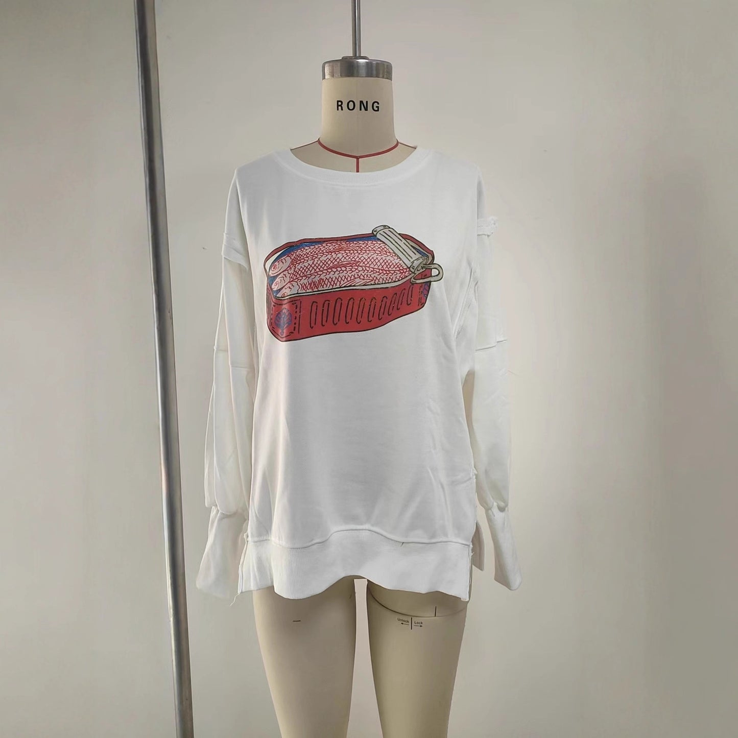 Women's Printed Cool Round Neck Long Sleeve Sweaters