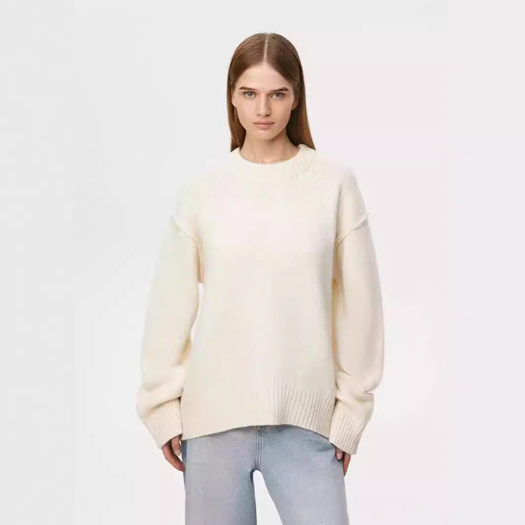 Attractive Knitted Russian Round Neck Loose Sweaters