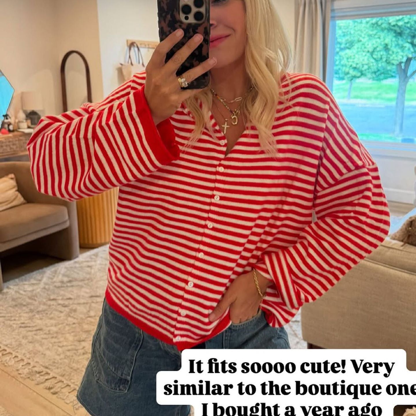 Women's Knitted Striped Casual Long Sleeve Round Sweaters