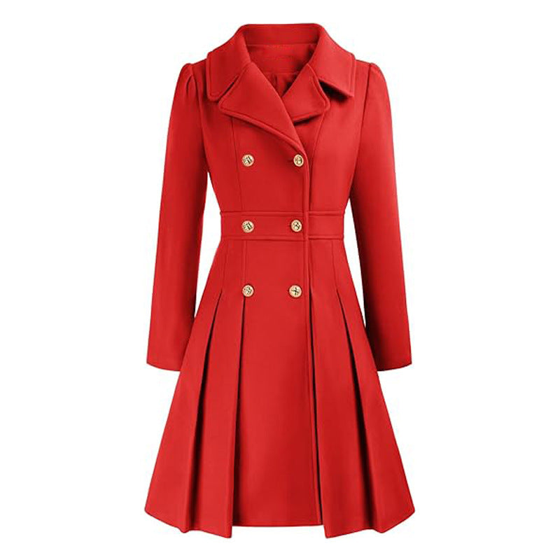 Women's Trench Lapel Double Breasted Pocket A- Coats