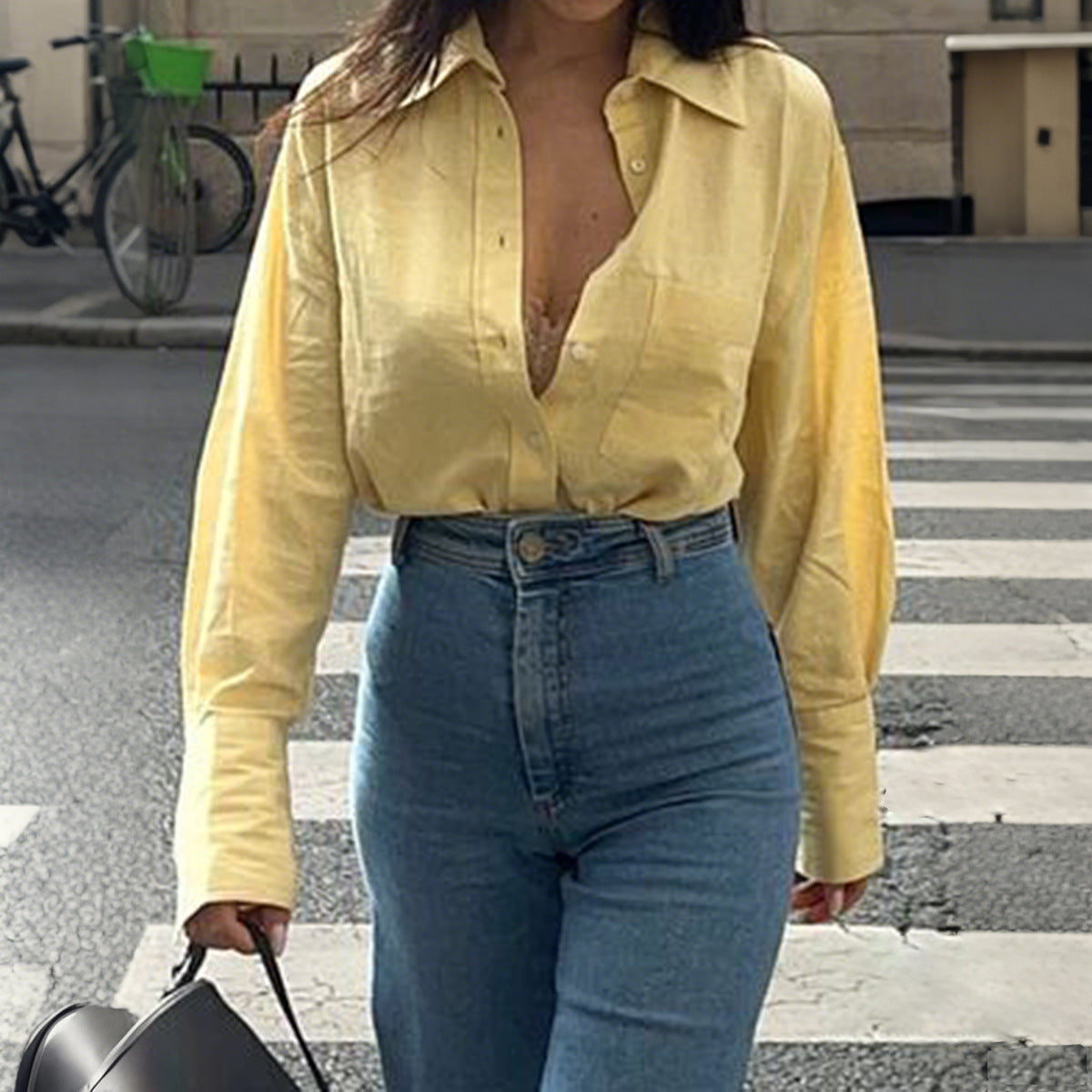 Women's Leisure Vacation Advanced Long-sleeved Small Shirt Clothing