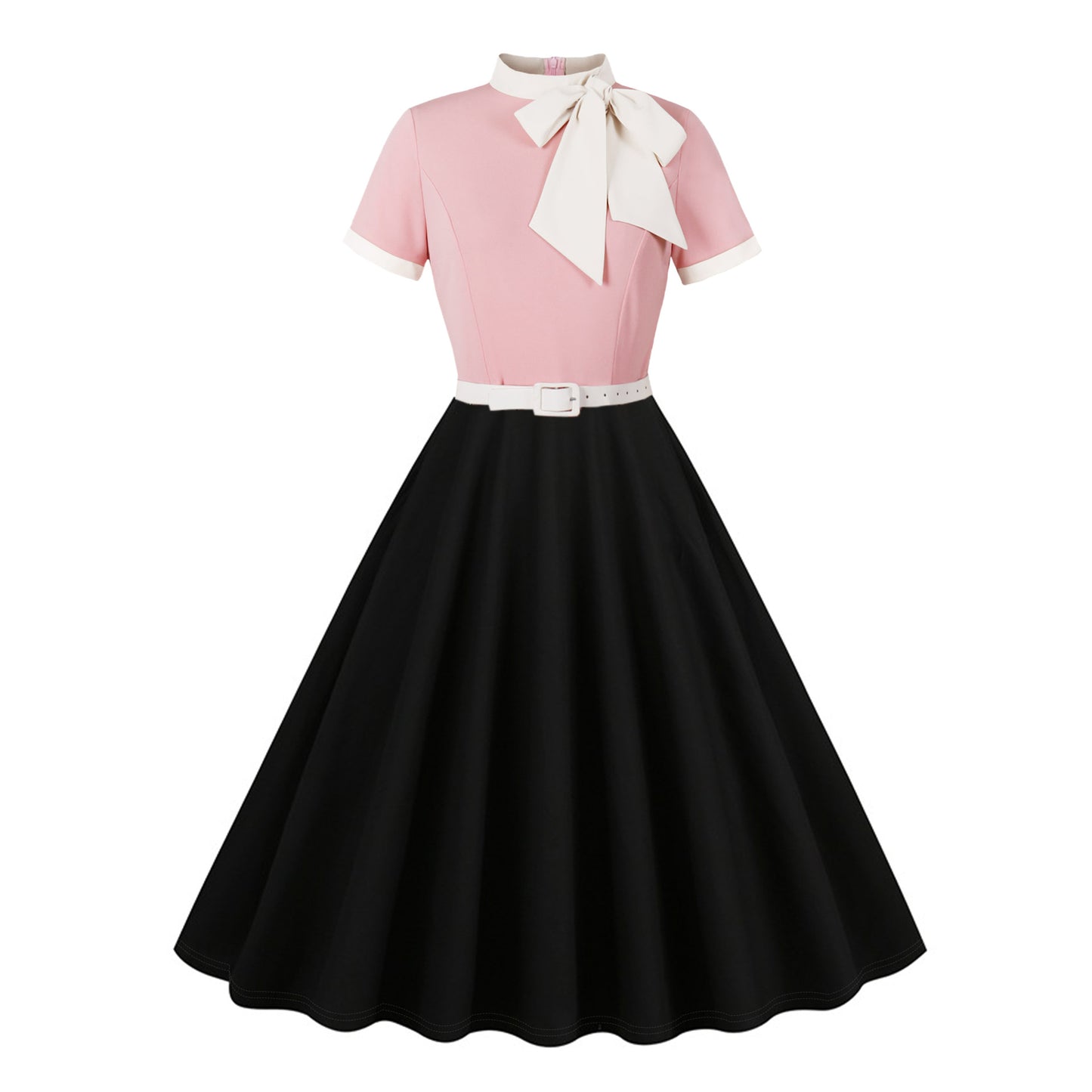 Women's Dress Sleeve Summer Bow Patchwork Elegant Dresses