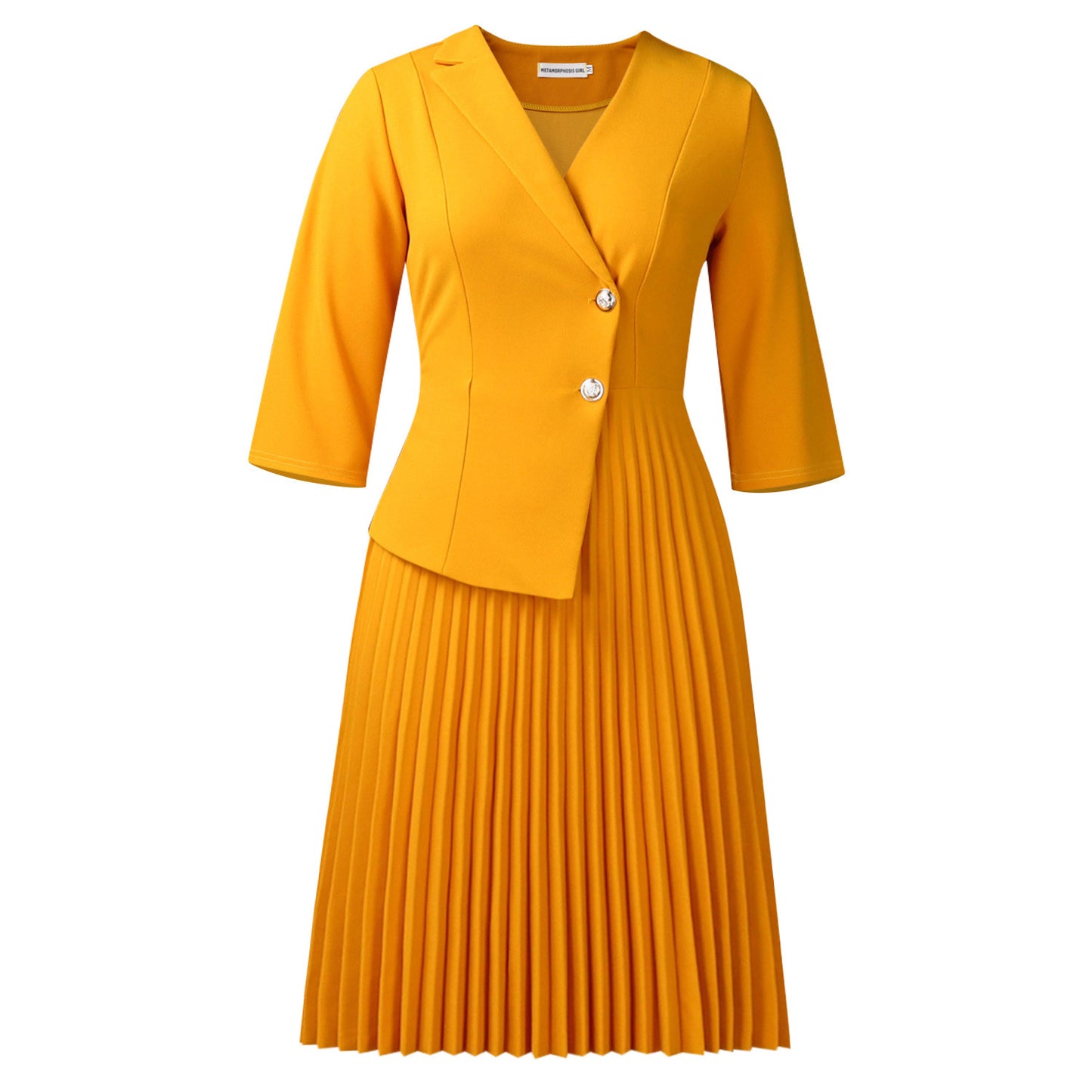 Women's Winter Collar Shirt Fashionable Elegant Pleated Dress