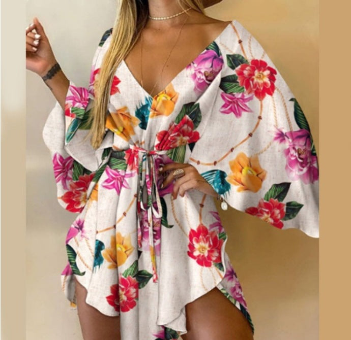 Autumn Sexy Irregular Batwing Sleeve Dress Dresses