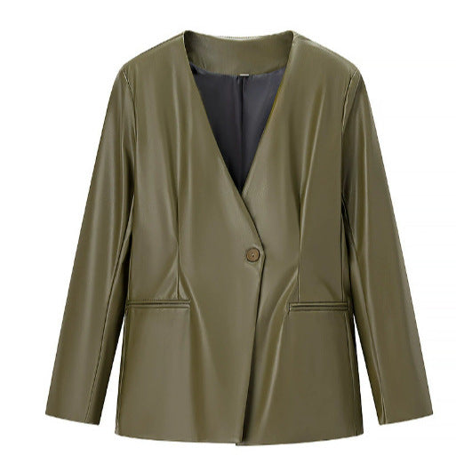 Women's Graceful Retro Fashion Temperament Leather Jackets