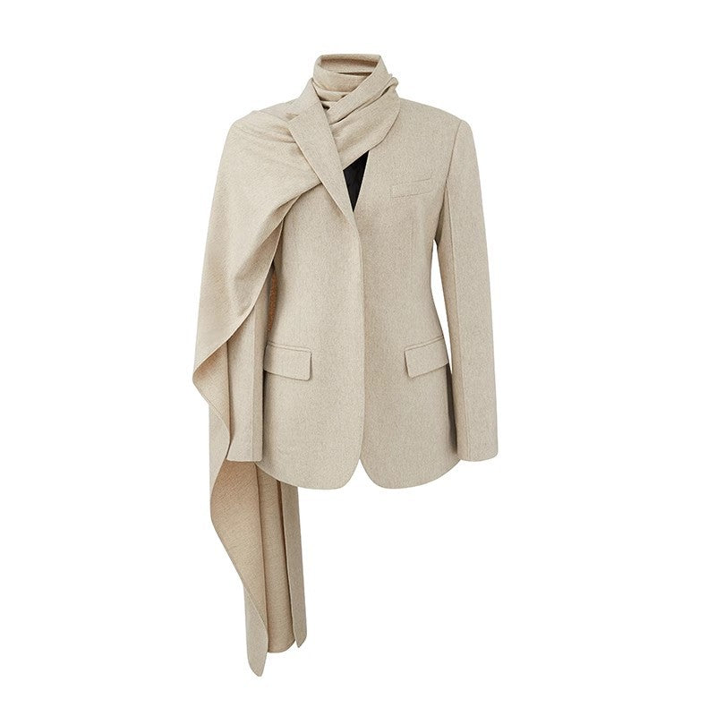 Scarf Collar Versatile Slimming Sense Of Blazers