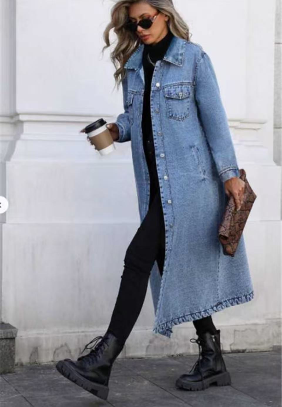 Women's Spring Ripped Mid-length Denim Washed Long Jeans