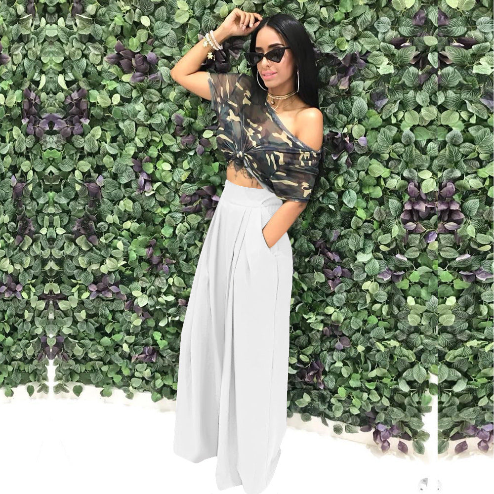 Fashion Personality Flared Wide Leg Casual Pants
