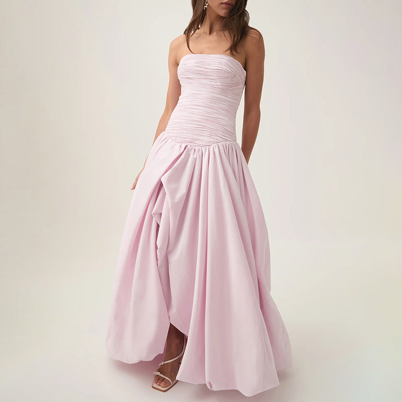Women's Beautiful Dress Spring Tube Cinched Waist Dresses