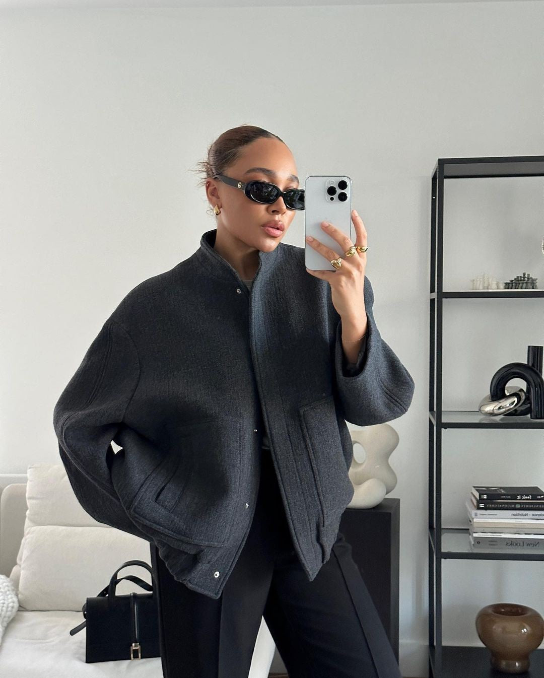 Women's Single-breasted Large Pocket Loose Comfortable Long-sleeved Coats