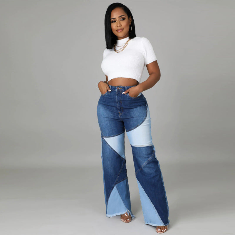 Women's Versatile Innovative Source Autumn Two-tone Jeans