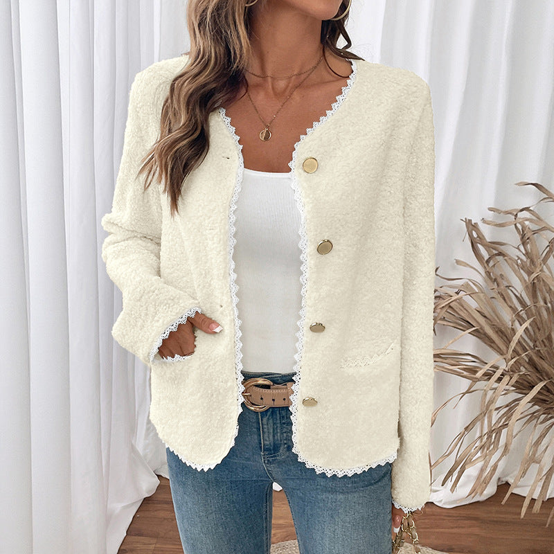 Women's Attractive Lace Stitching Fashionable Elegant Jackets