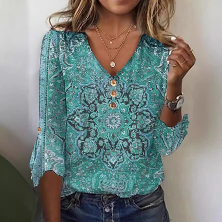 Women's New Autumn Flare Sleeve T-shirt Blouses