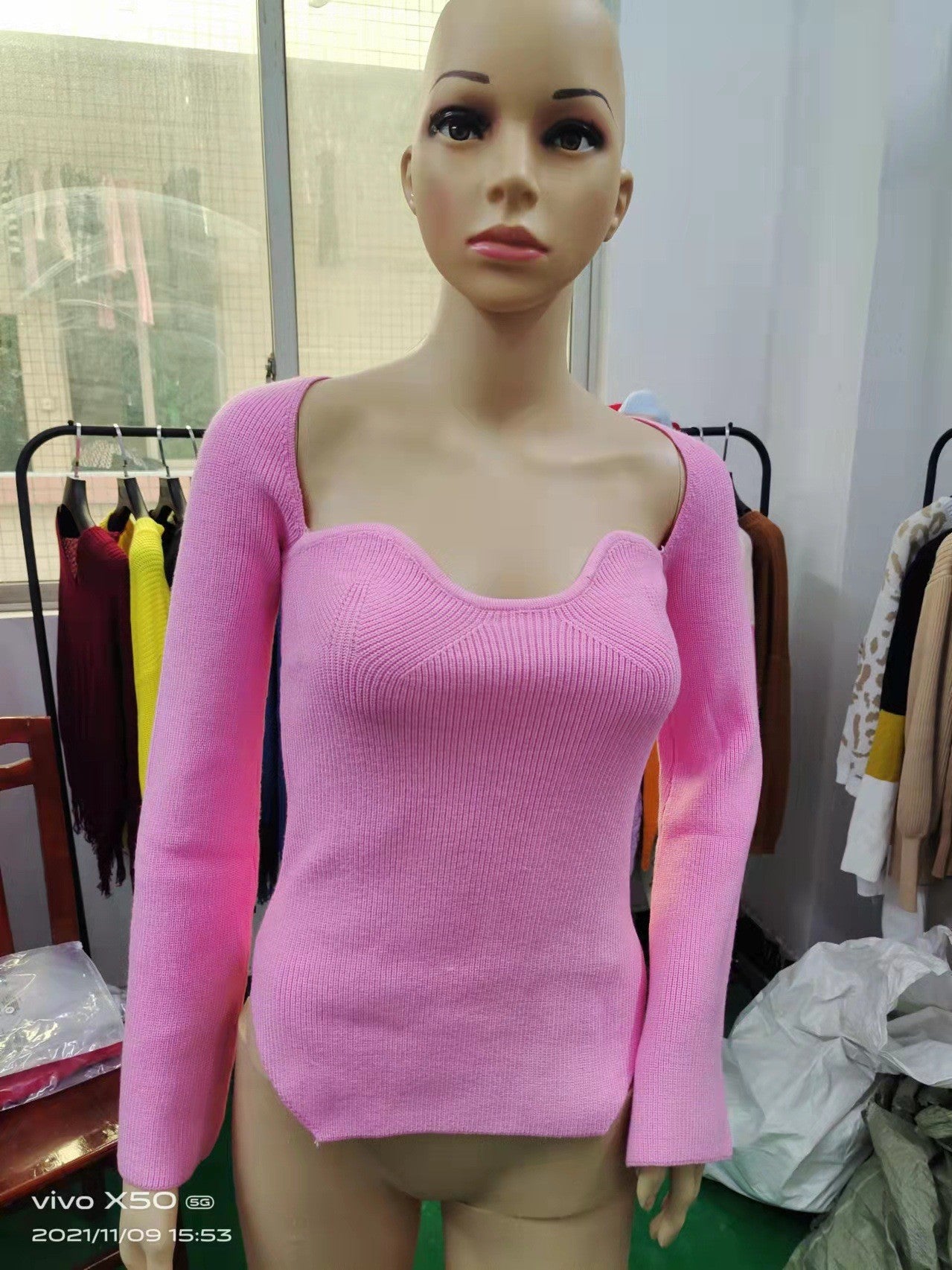 Women's Irregular Slits On Both Sides Knitted Inspirational Knitwear