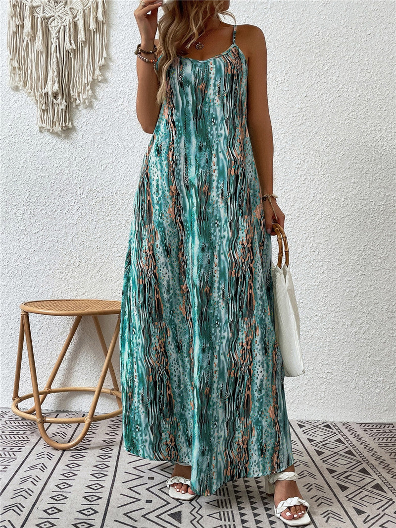 Charming New Women's Printing Slip Gradient Dress