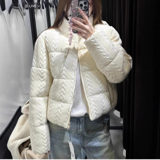 Women's Trendy Street Fashionable Knitted Cotton Jackets