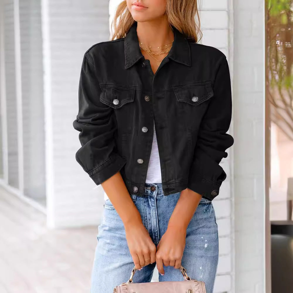 Pretty Graceful Lady's Denim Long Sleeve Jackets