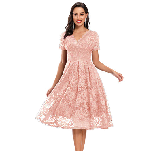Lace Collar Bridesmaid Dress First-hand Temperament Dresses