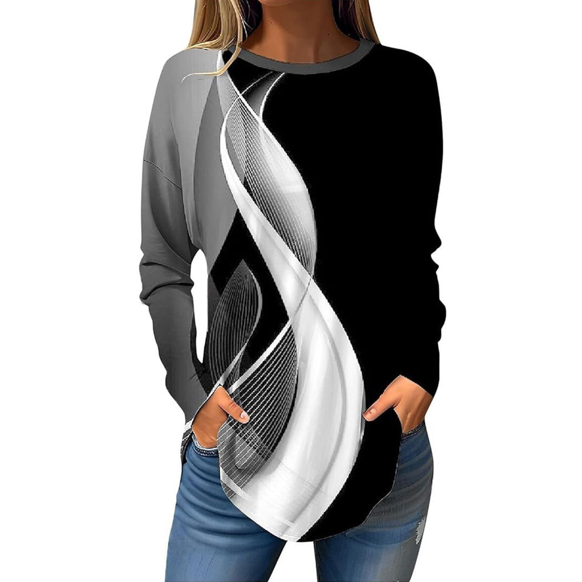 Crafts Summer Hem Arc Loose Long Blouses