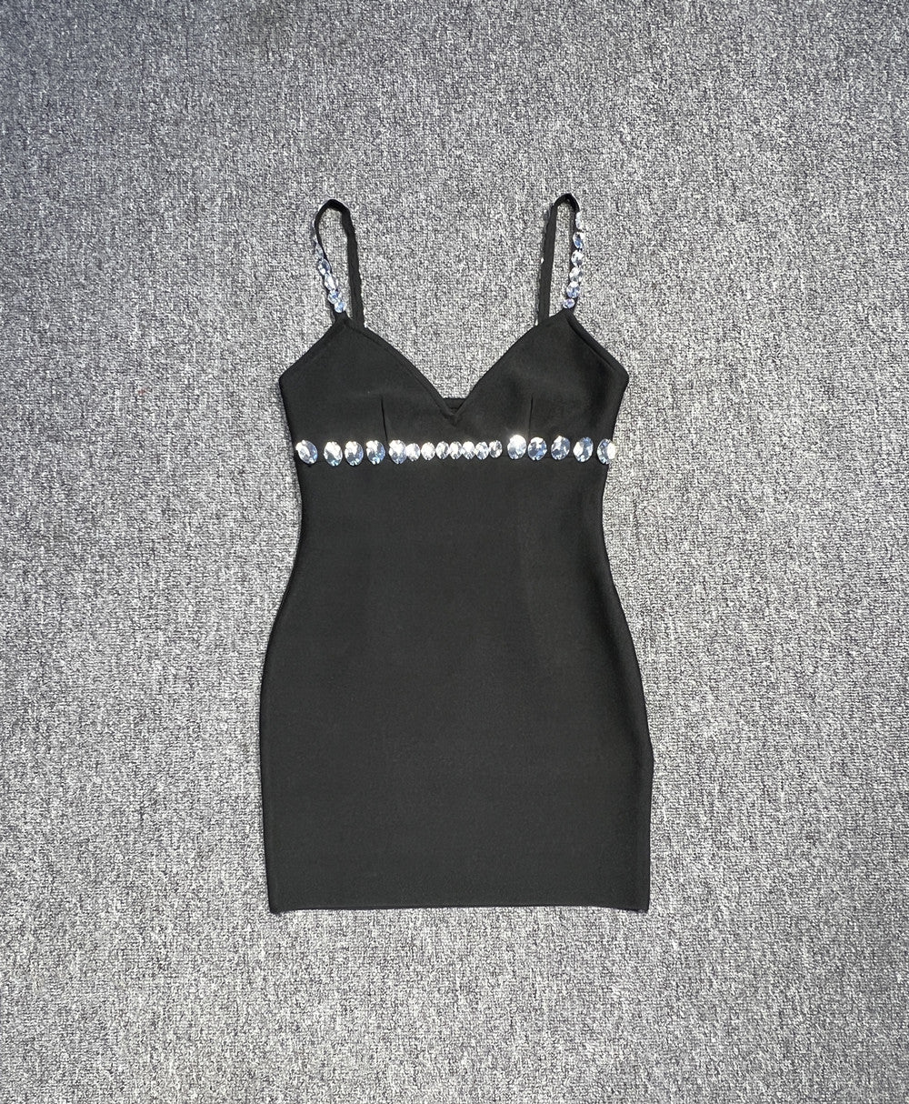 Sexy Brace Set Diamond Bandage One-piece Dresses