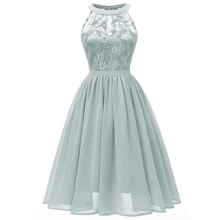 Chiffon Dress Sexy Lace Stitching Formal Dresses