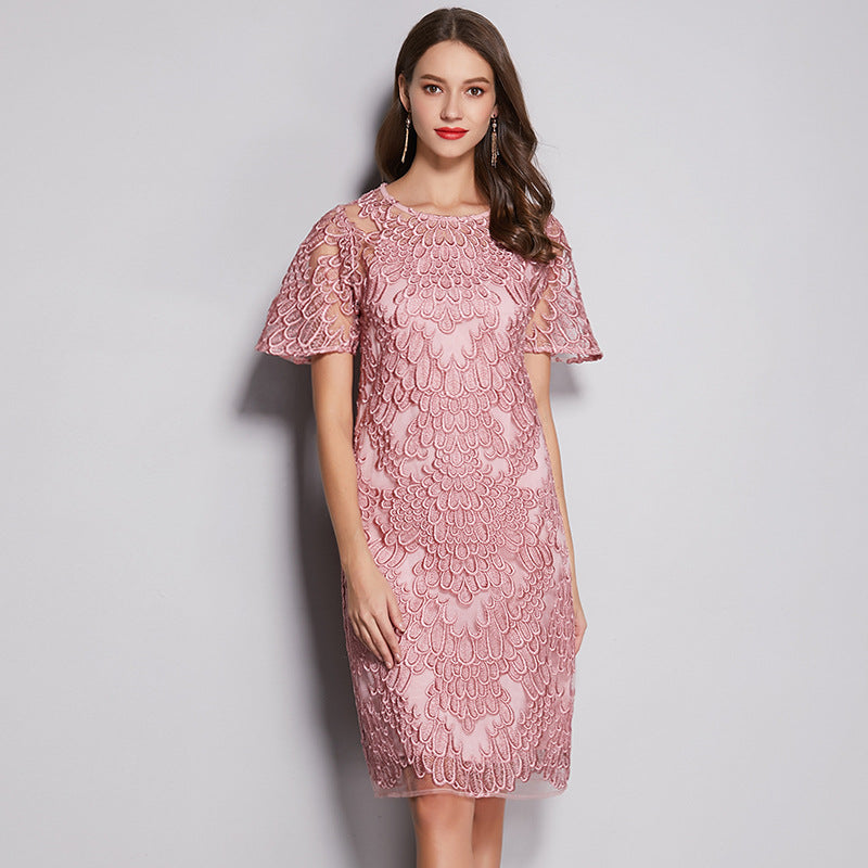 Large Dress Summer Embroidered Festive Mother-in-law Dresses